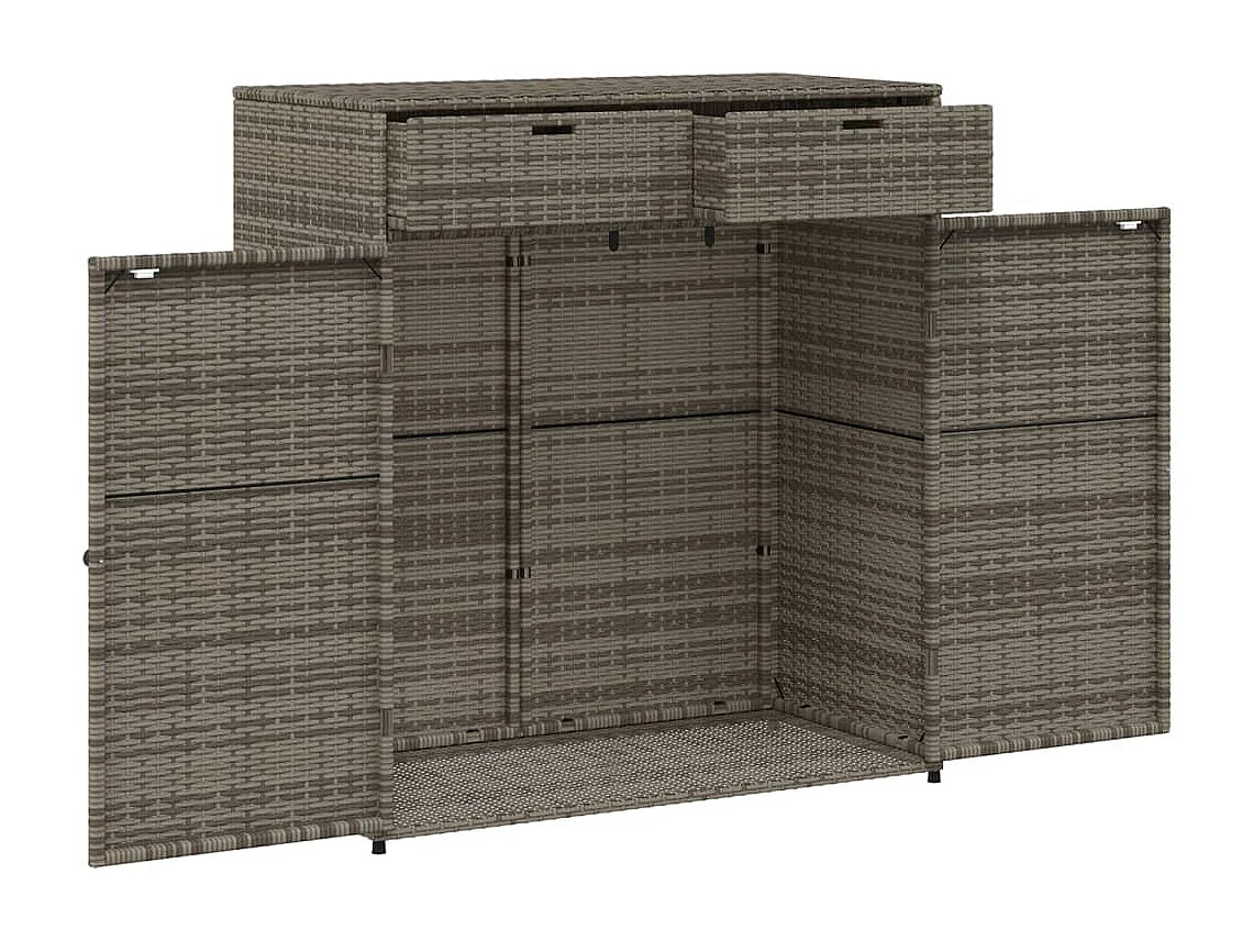 Annemarie  Armoire de rangement de jardin gris 105x55x113cm résine tressée