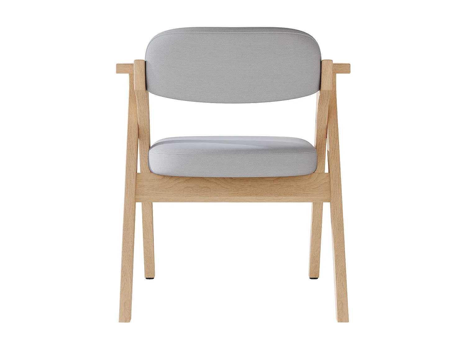Lot de 2 chaises de salle à manger  - Pliable - chaises en lin - Structure en bois massif - Gris
