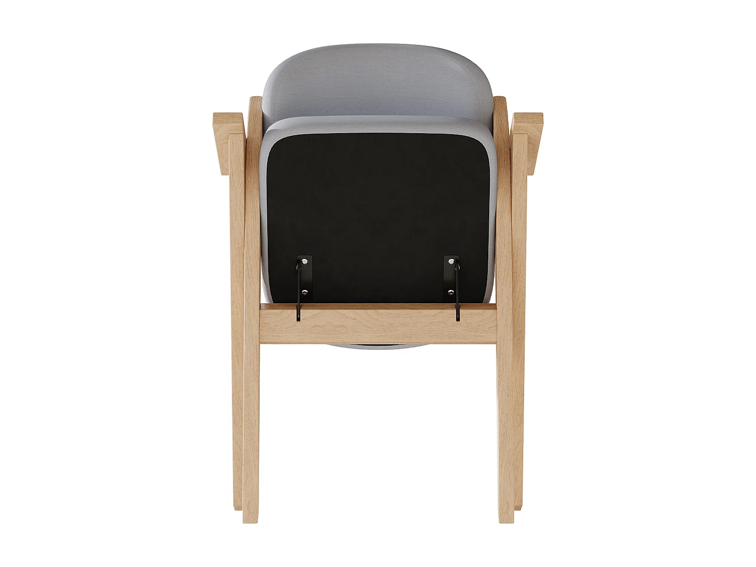 Lot de 2 chaises de salle à manger  - Pliable - chaises en lin - Structure en bois massif - Gris