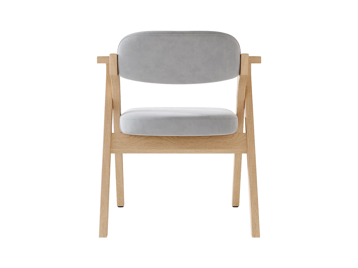 Lot de 4 chaises de salle à manger  - Pliable - assise en velours - Structure en bois massif - Gris