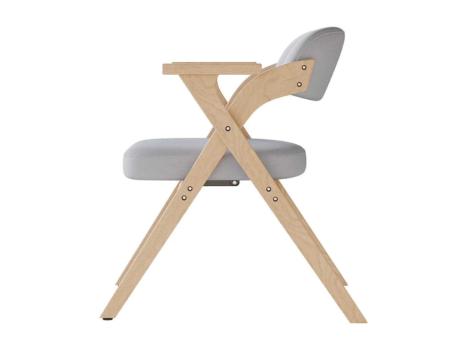 Lot de 4 chaises de salle à manger  - Pliable - chaises en lin - Structure en bois massif - Gris