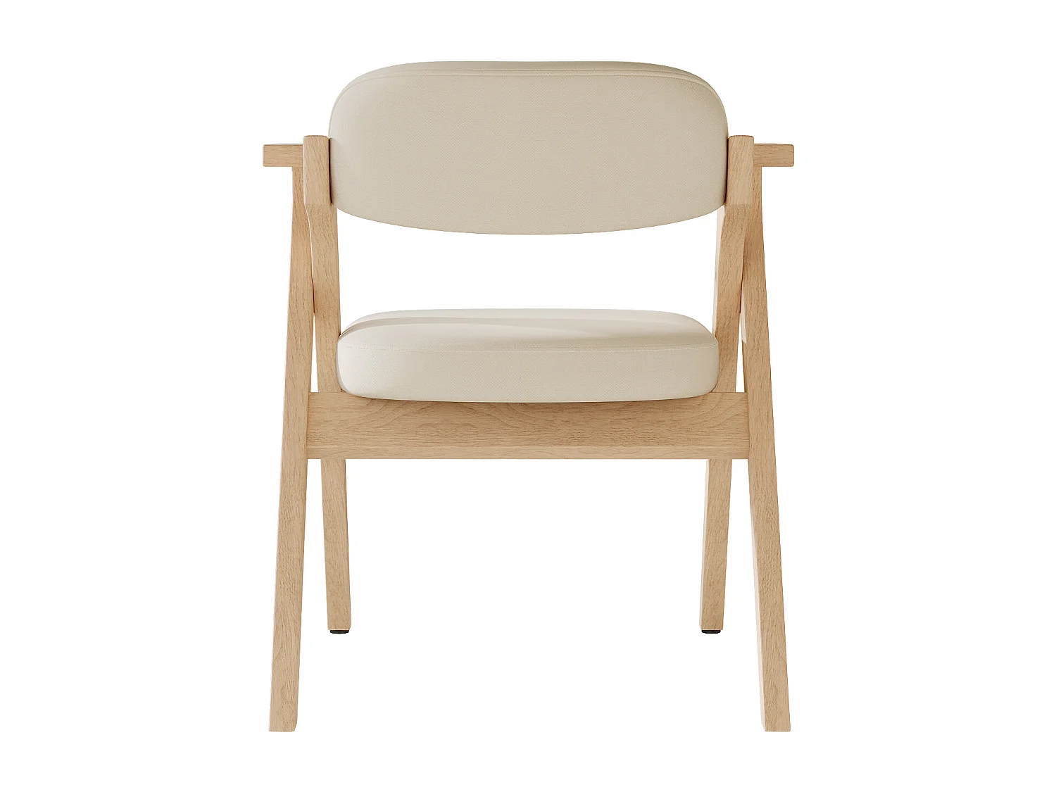 Lot de 6 chaises de salle à manger  - Pliable - chaises en lin - Structure en bois massif - Beige