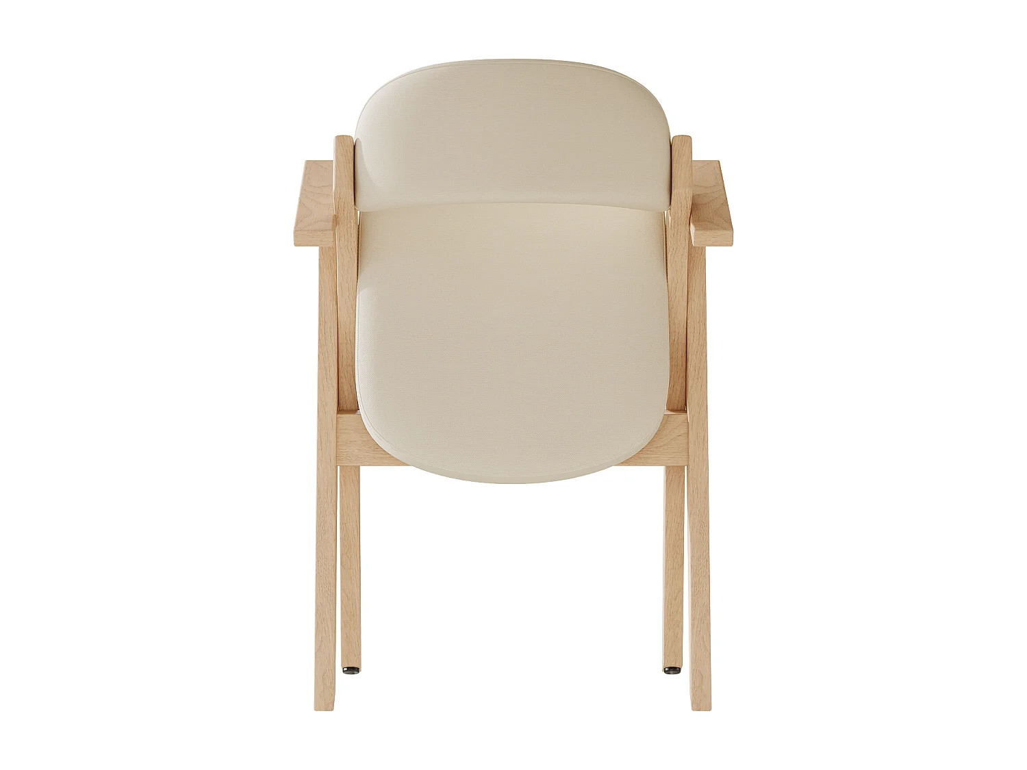 Lot de 6 chaises de salle à manger  - Pliable - chaises en lin - Structure en bois massif - Beige