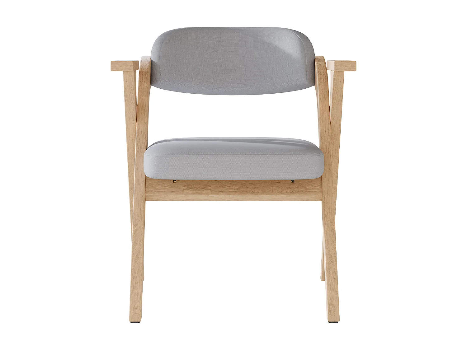 Set van 6 eetkamerstoelen - Opvouwbaar - linnen stoelen - Massief houten frame - Grijs