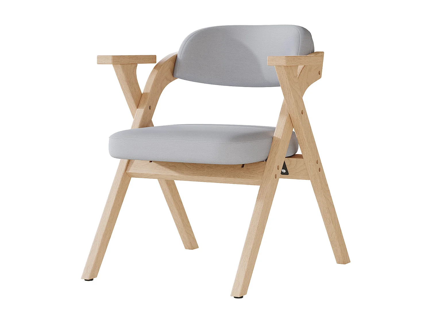 Lot de 6 chaises de salle à manger  - Pliable - chaises en lin - Structure en bois massif - Gris