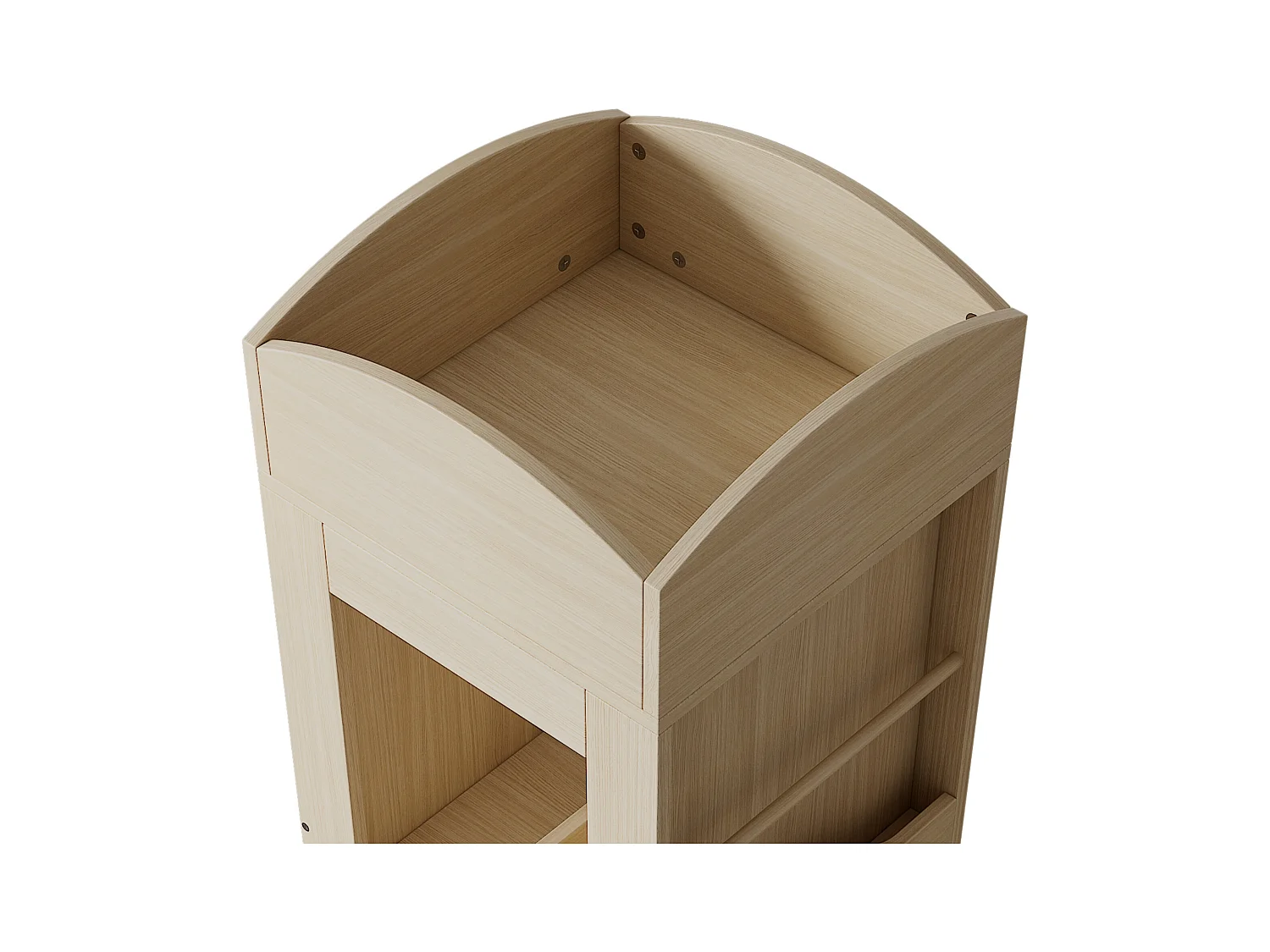 Bücherregal 63x41x142 cm - 360° Drehung - Bilderbuchregal - Obere Ablage - Natur