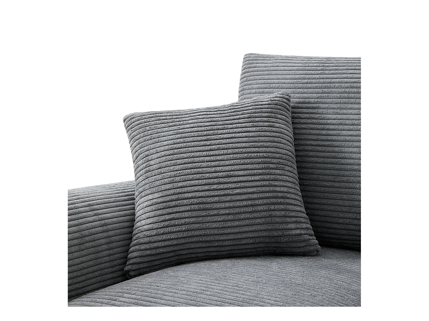 Canapé moderne - avec console - 2 porte-gobelets - port de chargement USB - poches de rangement sur les accoudoirs - avec coussins - gris