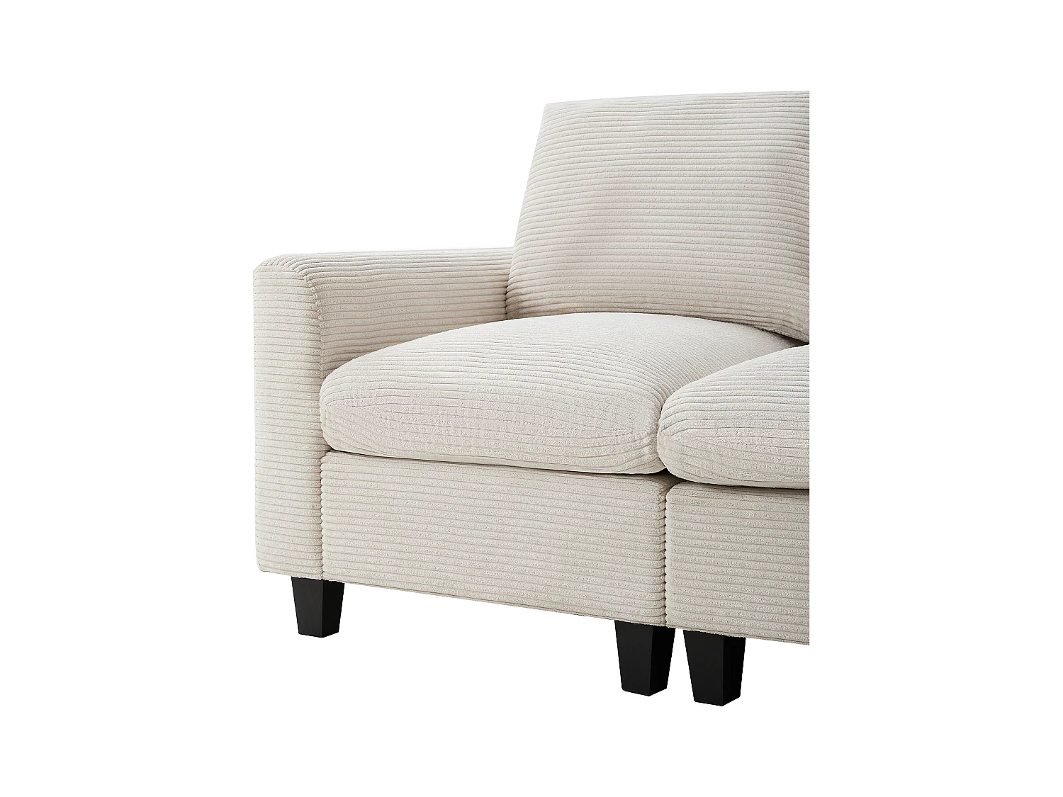 Sofá moderno - com console - 2 porta-copos - porta de carregamento USB - bolsos de armazenamento nos braços - com almofadas - bege