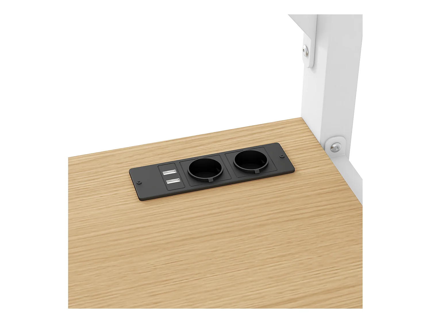 Lit mezzanine en métal 140x200 cm - avec LED et port USB - Bureau et tringle à vêtement - avec 3 tiroirs - Blanc (matelas non inclus)