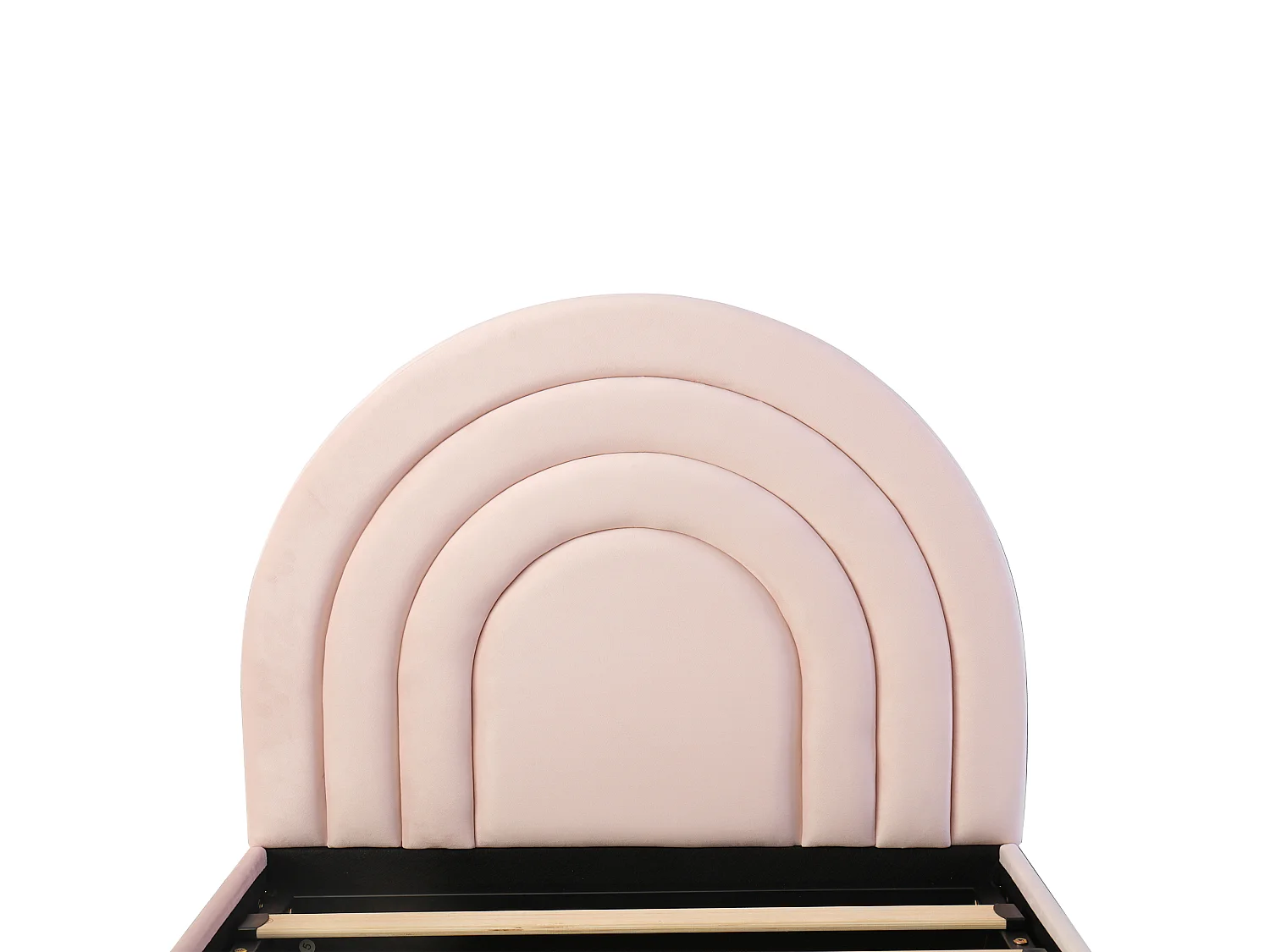 Kinderbed 90*200, met lattenbodem en hoofdeinde, fluweel, roze