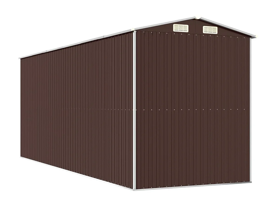 Garden Furniture -  Abri de jardin Marron foncé 192x523x223 cm Acier galvanisé