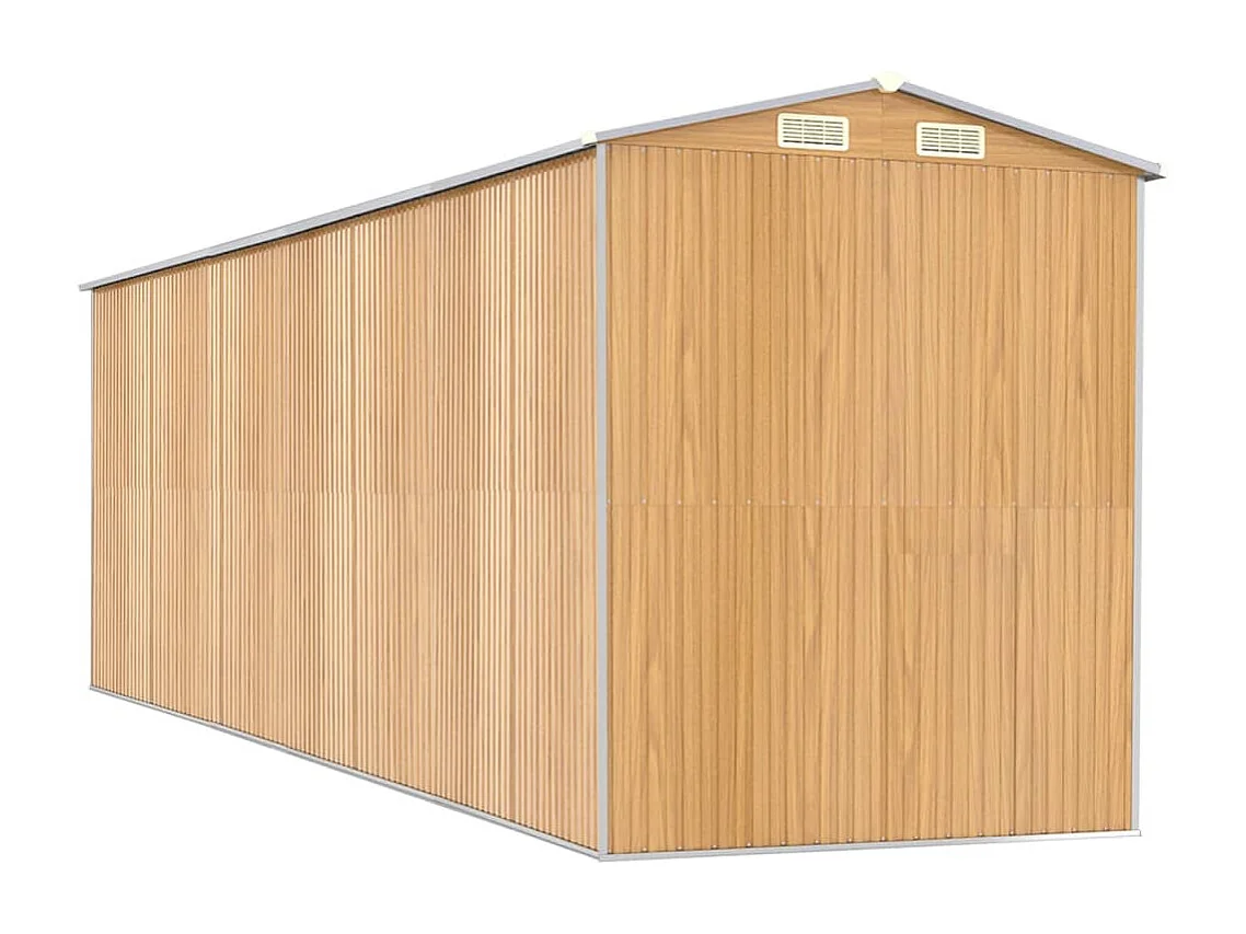Garden Furniture -  Tuinschuur 192x606x223 cm gegalvaniseerd staal lichtbruin
