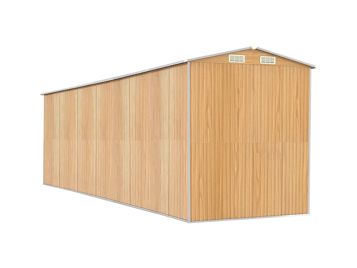 Garden Furniture -  Abri de jardin Marron clair 192x689x223 cm Acier galvanisé