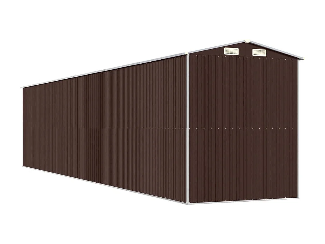Garden Furniture -  Tuinschuur 192x938x223 cm gegalvaniseerd staal donkerbruin