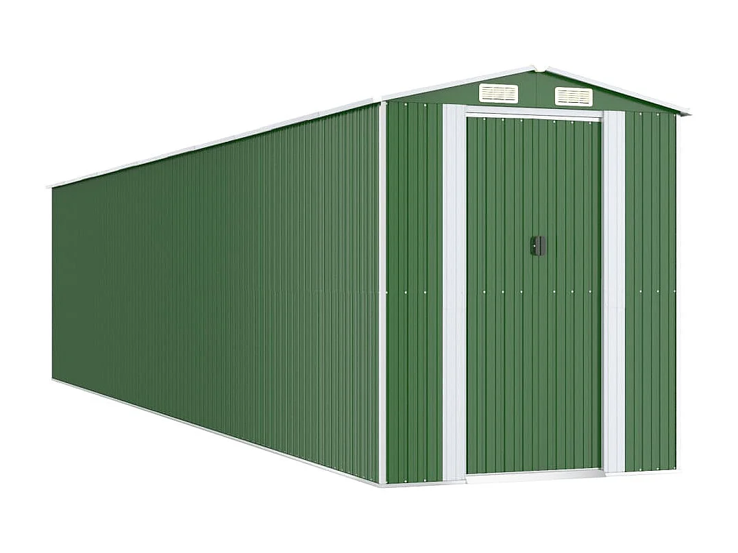 Garden Furniture -  Cobertizo de jardín acero galvanizado verde 192x938x223 cm