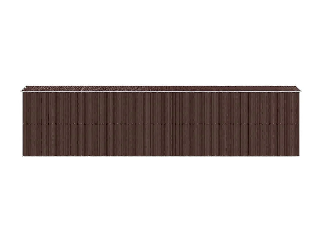 Garden Furniture -  Cobertizo jardín acero galvanizado marrón oscuro 192x855x223 cm