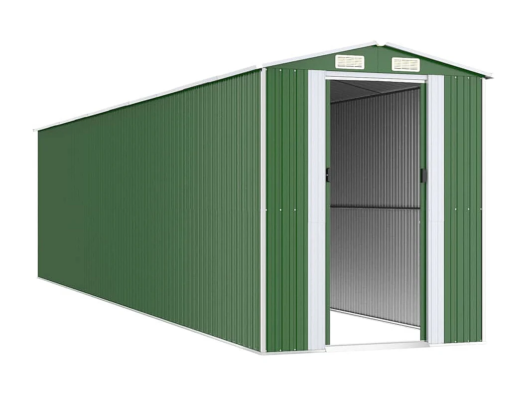 Garden Furniture -  Tuinschuur 192x855x223 cm gegalvaniseerd staal groen