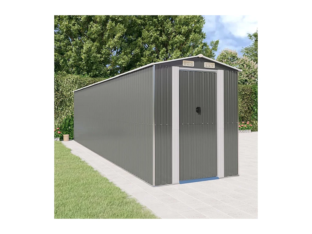 Garden Furniture -  Abri de jardin Gris clair 192x772x223 cm Acier galvanisé