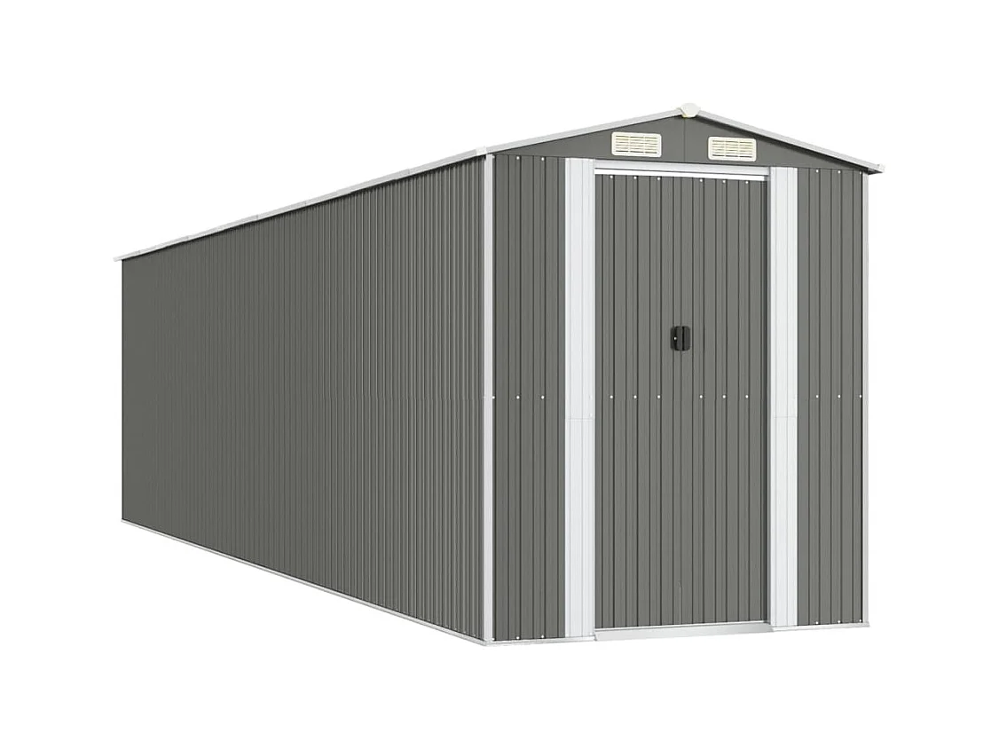 Garden Furniture -  Abri de jardin Gris clair 192x772x223 cm Acier galvanisé