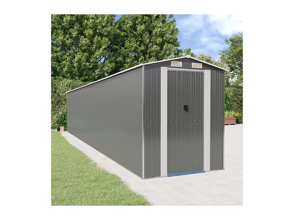 Garden Furniture -  Abri de jardin Gris clair 192x1021x223 cm Acier galvanisé