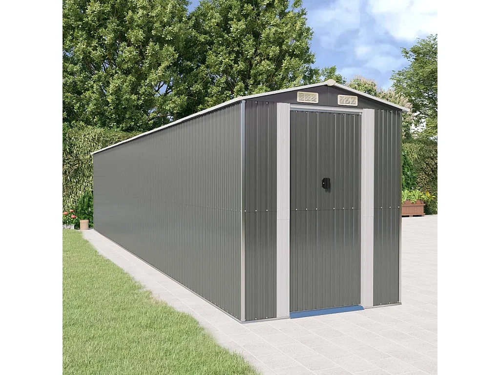 Garden Furniture -  Abri de jardin Gris clair 192x1021x223 cm Acier galvanisé