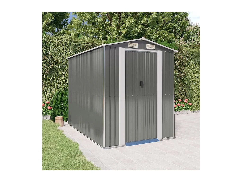 Garden Furniture -  Abri de jardin Gris clair 192x274x223 cm Acier galvanisé