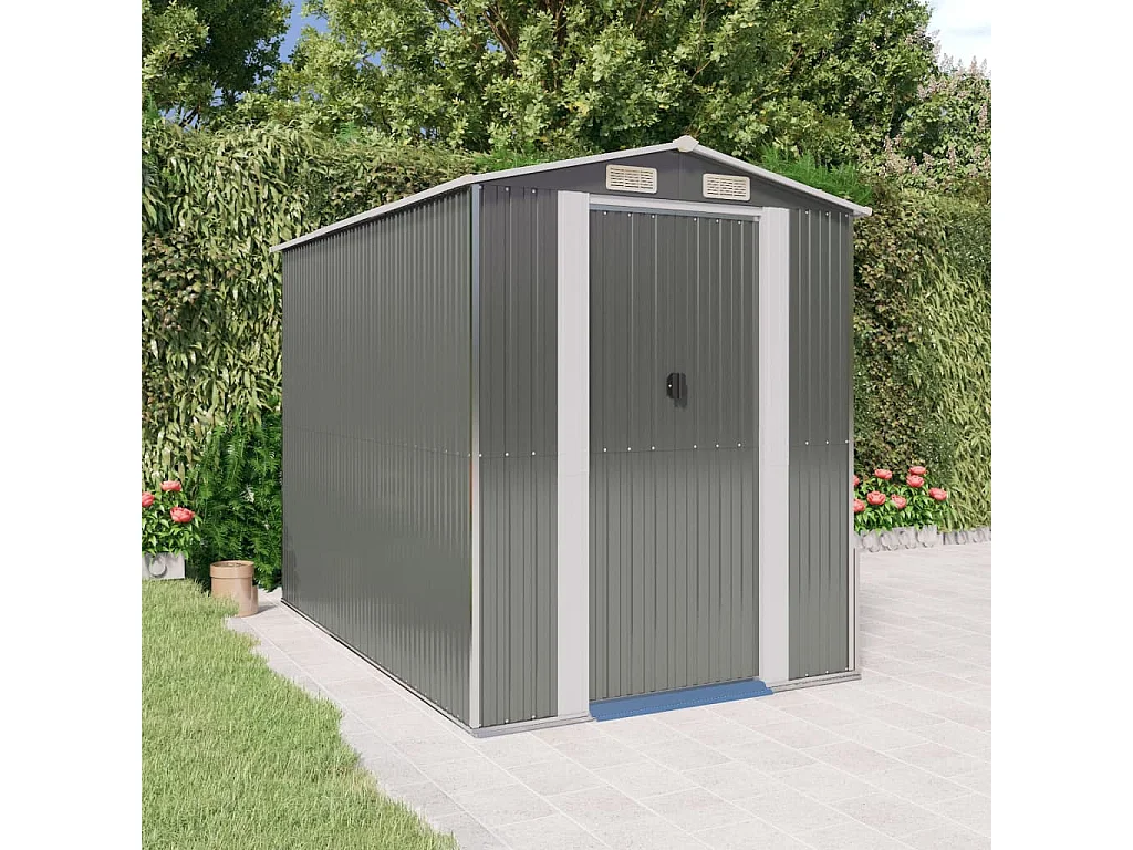 Garden Furniture -  Abri de jardin Gris clair 192x274x223 cm Acier galvanisé