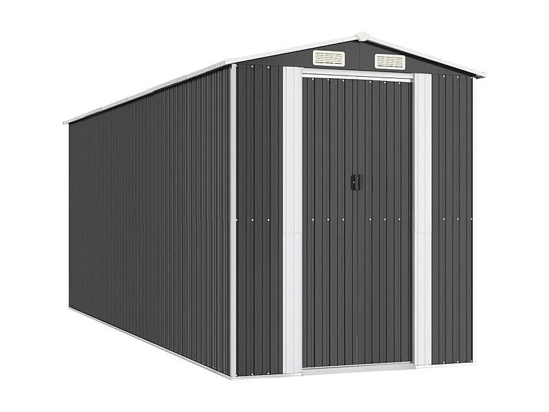 Garden Furniture -  Tuinschuur 192x523x223 cm gegalvaniseerd staal antracietkleurig