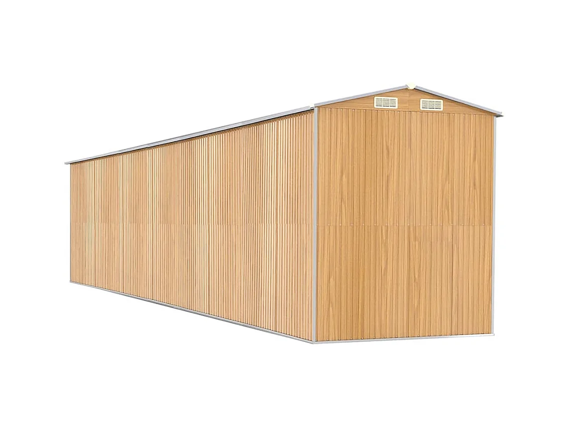 Garden Furniture -  Abri de jardin Marron clair 192x938x223 cm Acier galvanisé
