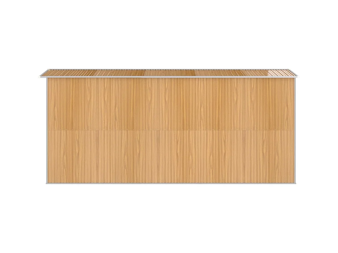 Garden Furniture -  Abri de jardin Marron clair 192x440x223 cm Acier galvanisé