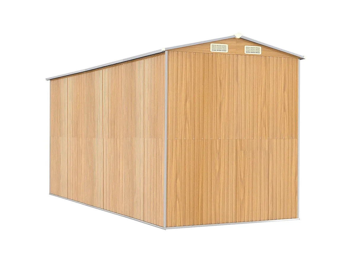Garden Furniture -  Abri de jardin Marron clair 192x440x223 cm Acier galvanisé