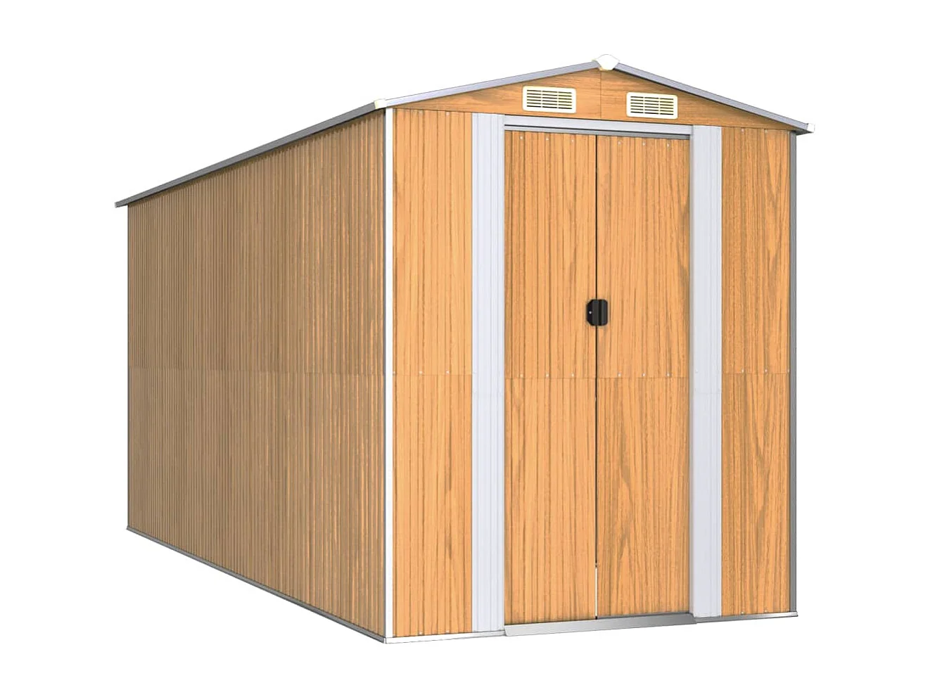 Garden Furniture -  Tuinschuur 192x440x223 cm gegalvaniseerd staal lichtbruin
