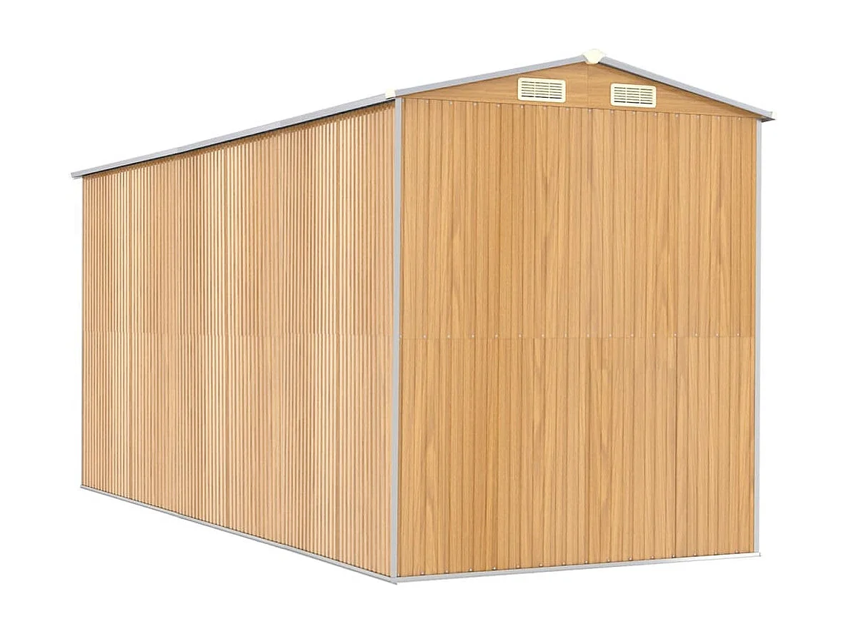 Garden Furniture -  Tuinschuur 192x440x223 cm gegalvaniseerd staal lichtbruin