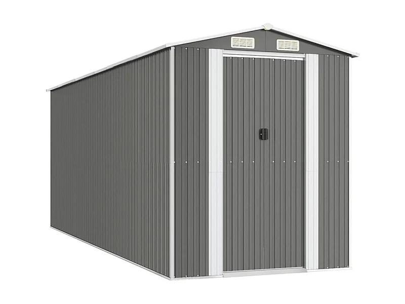 Garden Furniture -  Abri de jardin Gris clair 192x523x223 cm Acier galvanisé