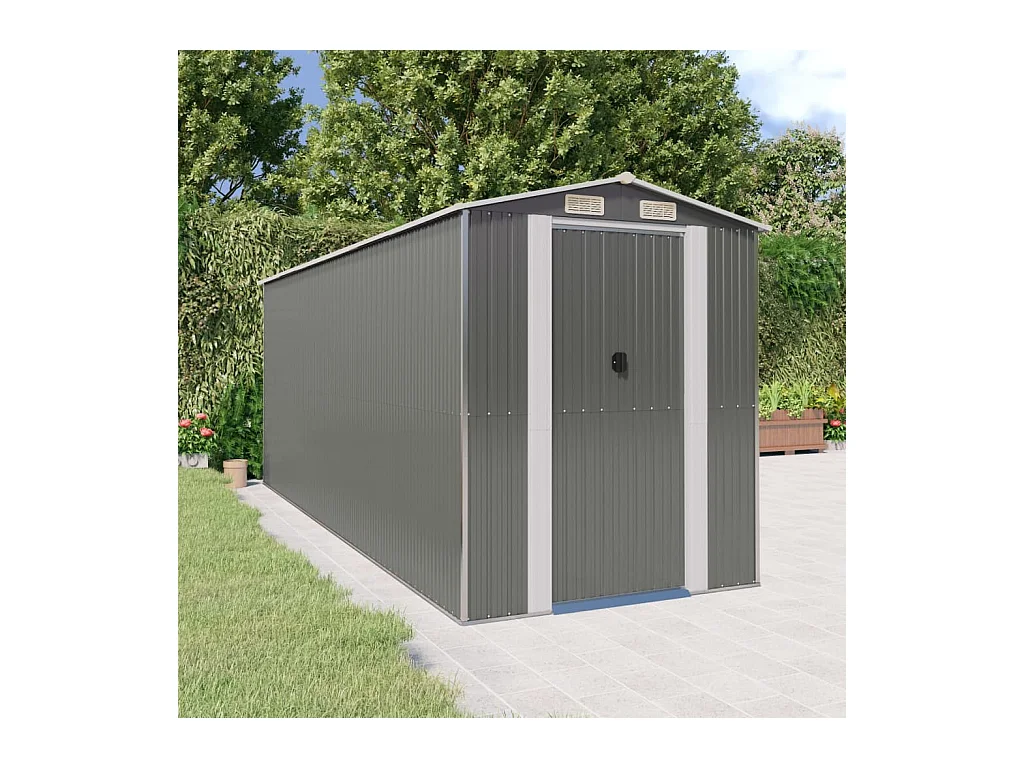 Garden Furniture -  Abri de jardin Gris clair 192x523x223 cm Acier galvanisé