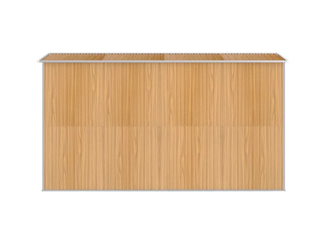 Garden Furniture -  Abri de jardin Marron clair 192x357x223 cm Acier galvanisé