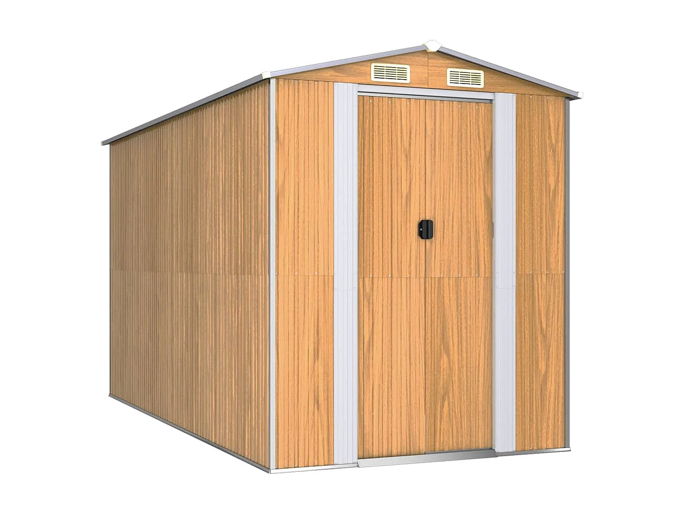 Garden Furniture -  Tuinschuur 192x357x223 cm gegalvaniseerd staal lichtbruin