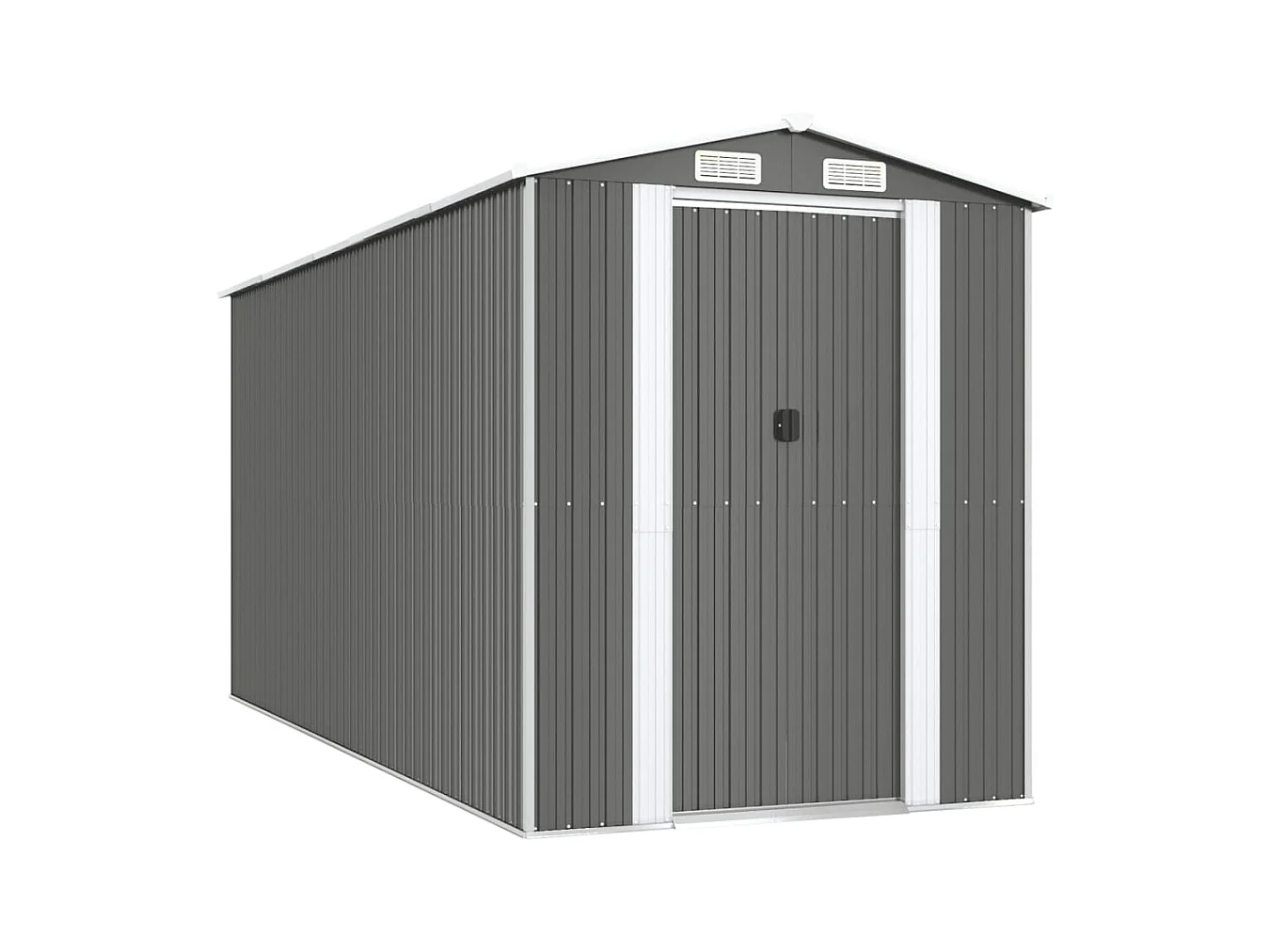 Garden Furniture -  Abri de jardin Gris clair 192x440x223 cm Acier galvanisé