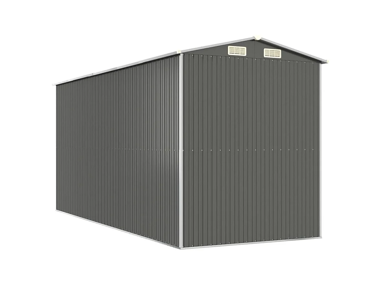 Garden Furniture -  Abri de jardin Gris clair 192x440x223 cm Acier galvanisé