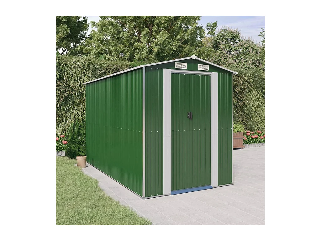 Garden Furniture -  Abri de jardin Vert 192x357x223 cm Acier galvanisé
