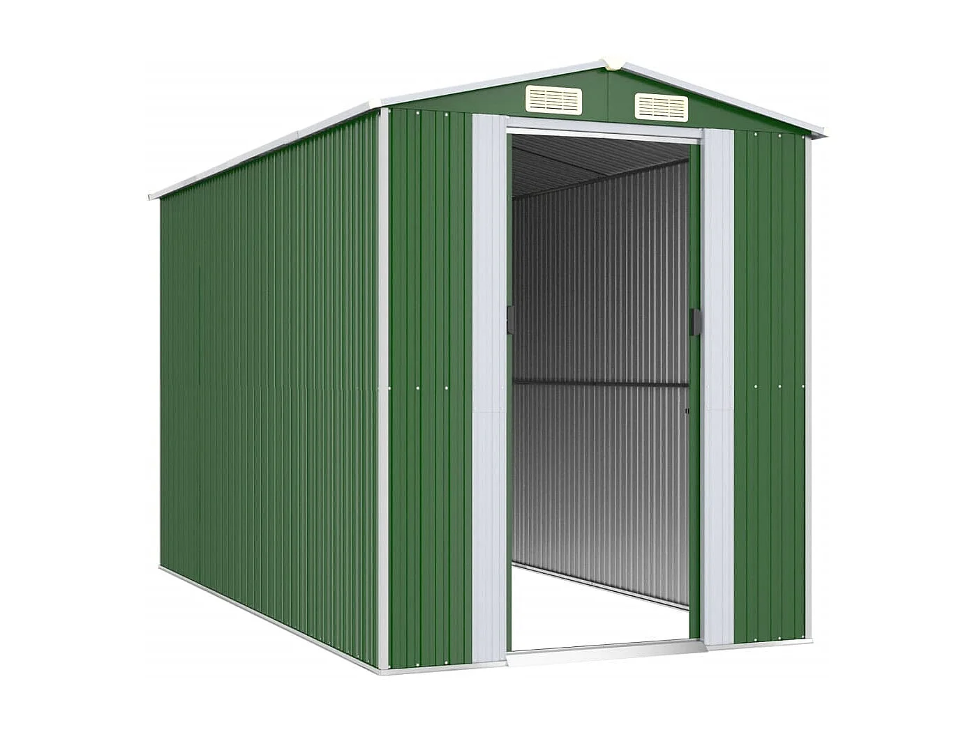 Garden Furniture -  Cobertizo de jardín acero galvanizado verde 192x357x223 cm