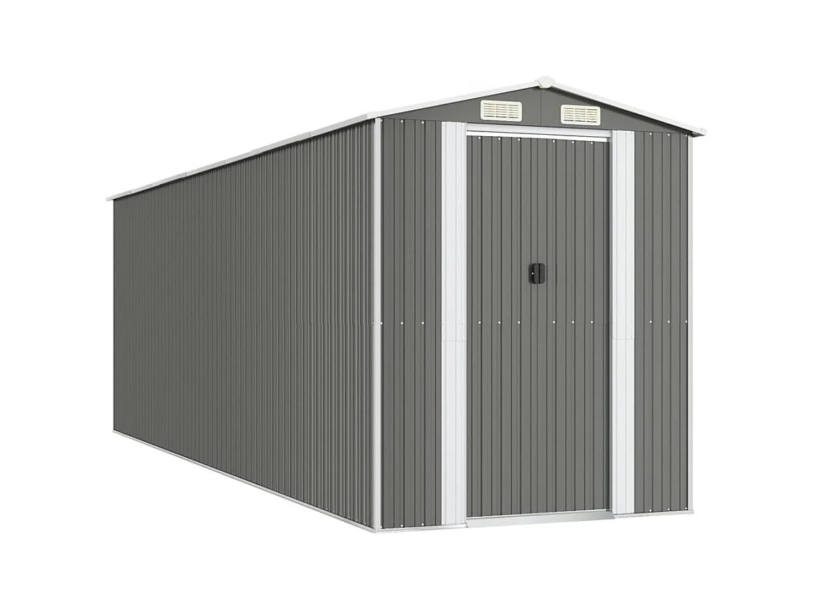 Garden Furniture -  Abri de jardin Gris clair 192x606x223 cm Acier galvanisé