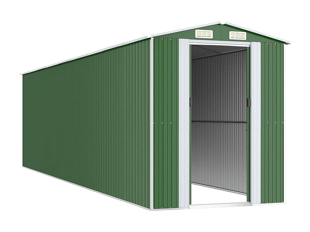 Garden Furniture -  Cobertizo de jardín acero galvanizado verde 192x772x223 cm