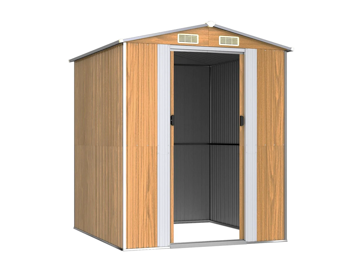 Garden Furniture -  Tuinschuur 192x191x223 cm gegalvaniseerd staal lichtbruin