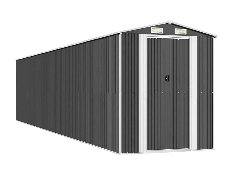 Garden Furniture -  Tuinschuur 192x938x223 cm gegalvaniseerd staal antracietkleurig