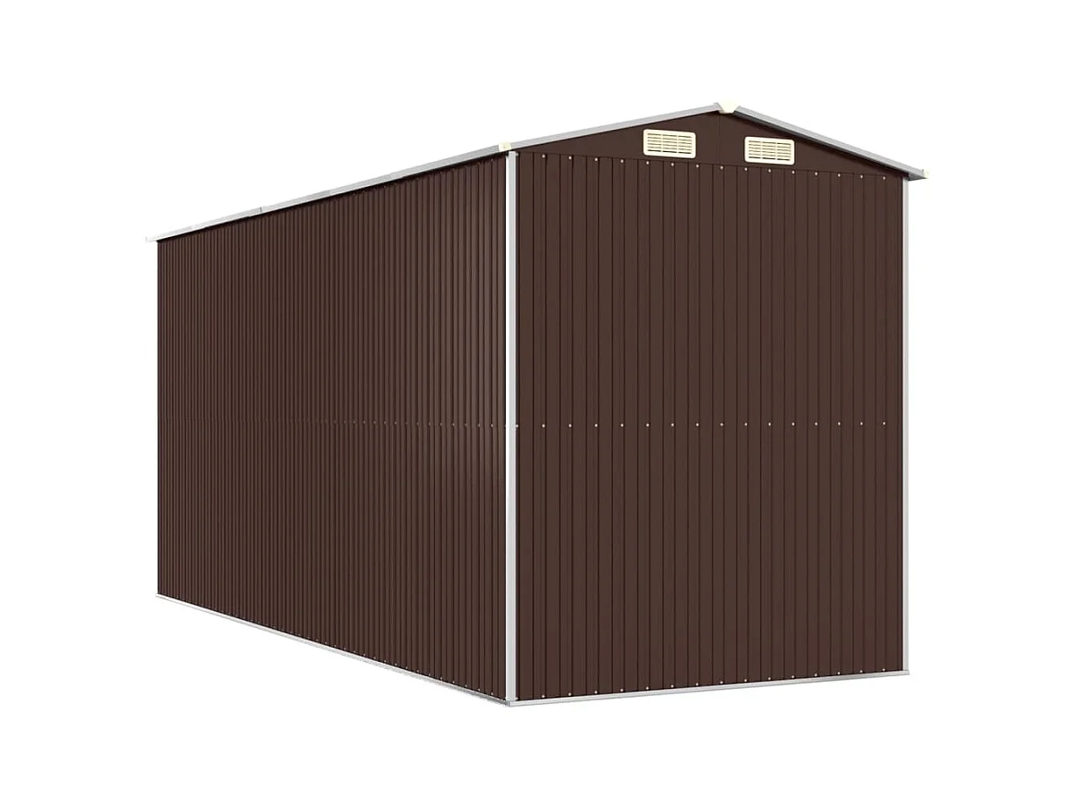 Garden Furniture -  Abri de jardin Marron foncé 192x440x223 cm Acier galvanisé