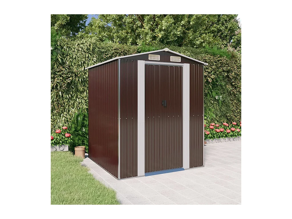 Garden Furniture -  Abri de jardin Marron foncé 192x191x223 cm Acier galvanisé