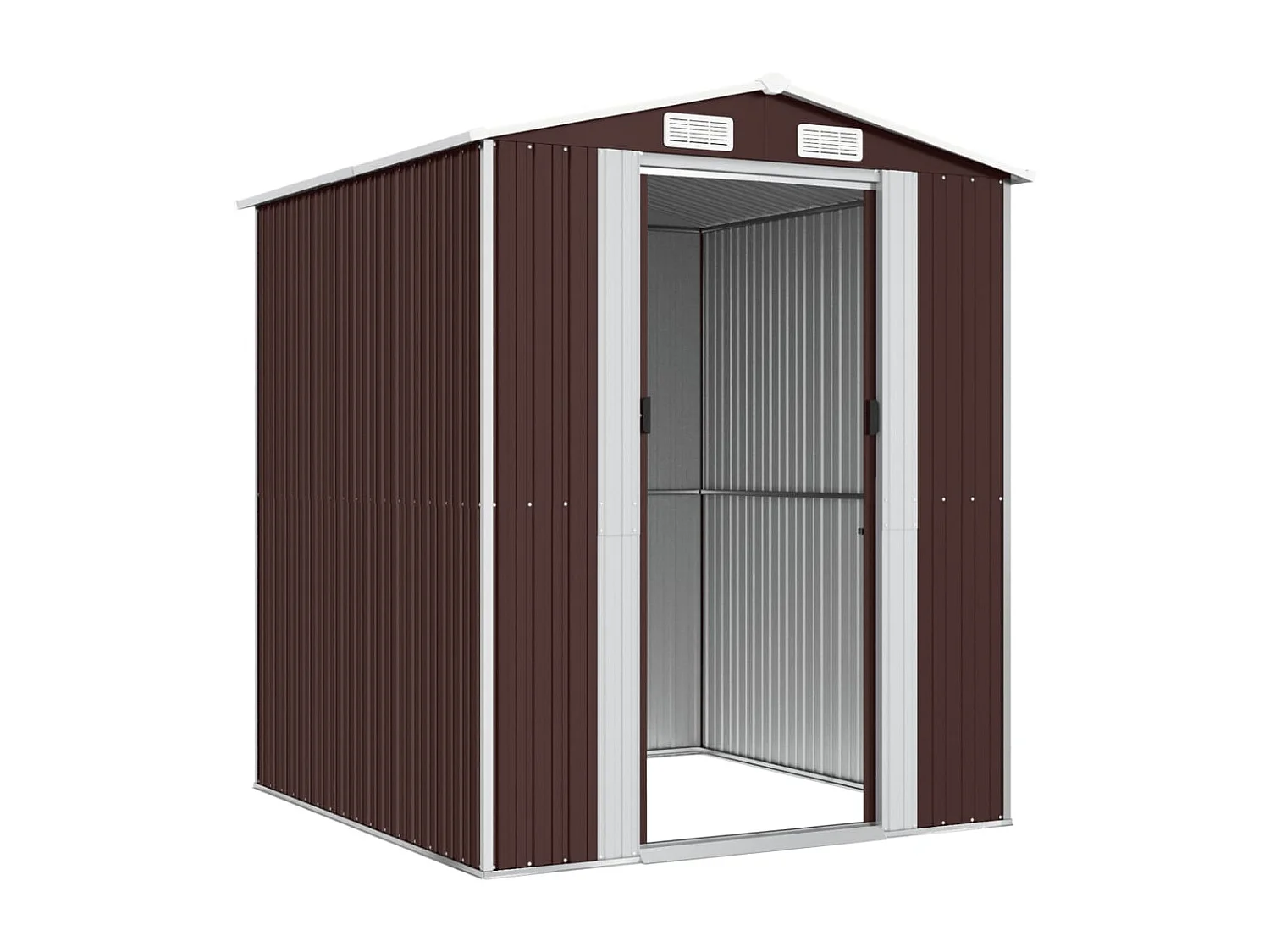 Garden Furniture -  Cobertizo jardín acero galvanizado marrón oscuro 192x191x223 cm