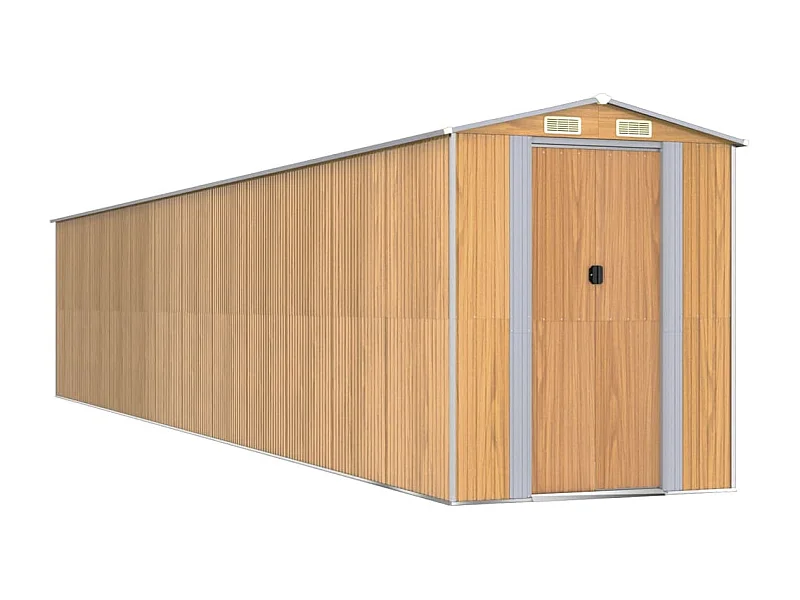 Garden Furniture -  Tuinschuur 192x1021x223 cm gegalvaniseerd staal lichtbruin