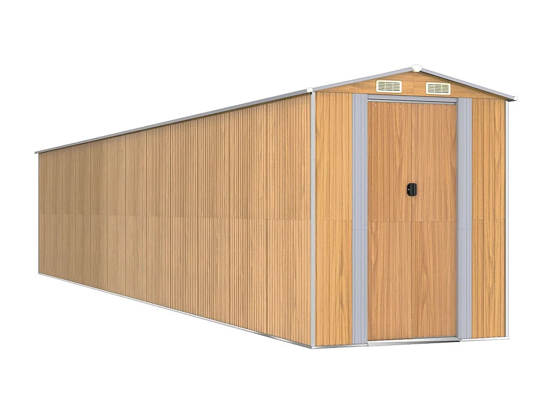 Garden Furniture -  Tuinschuur 192x1021x223 cm gegalvaniseerd staal lichtbruin